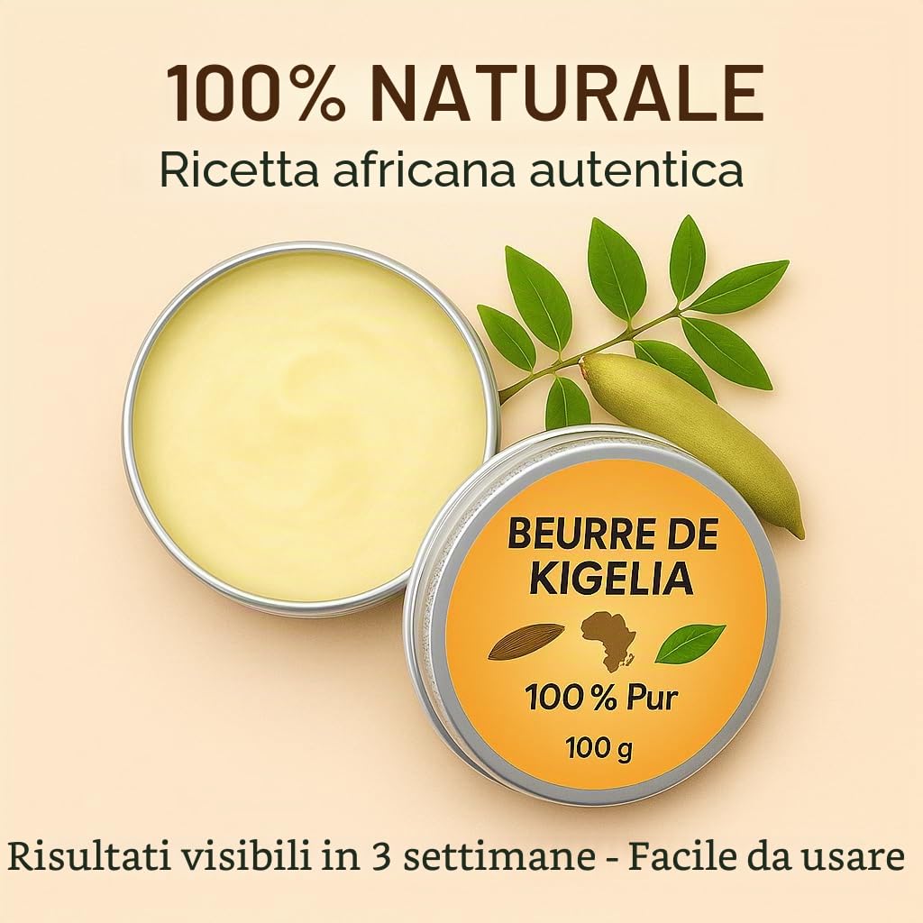 Burro di Kigelia 100 g – Aumenta Volume di Glutei, Fianchi e Seno – Stimola la Virilità Maschile – Rassodante e Naturale – I Love My Popotin