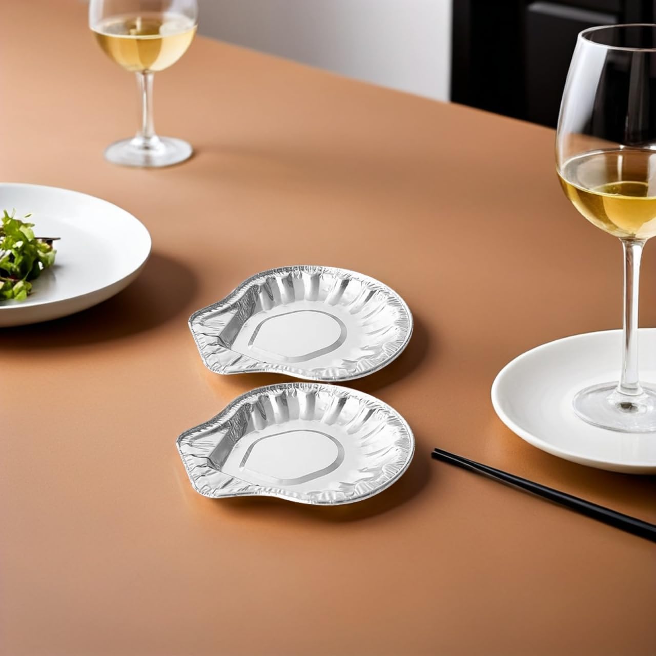 Hemobllo 100 Pièces Moules à Huîtres en Aluminium Jetables, Coquilles pour Cuisson Four et Barbecue, Barquettes pour Coquilles SaintJacques et Fruits de Mer, Plateaux de Service pour Fêtes