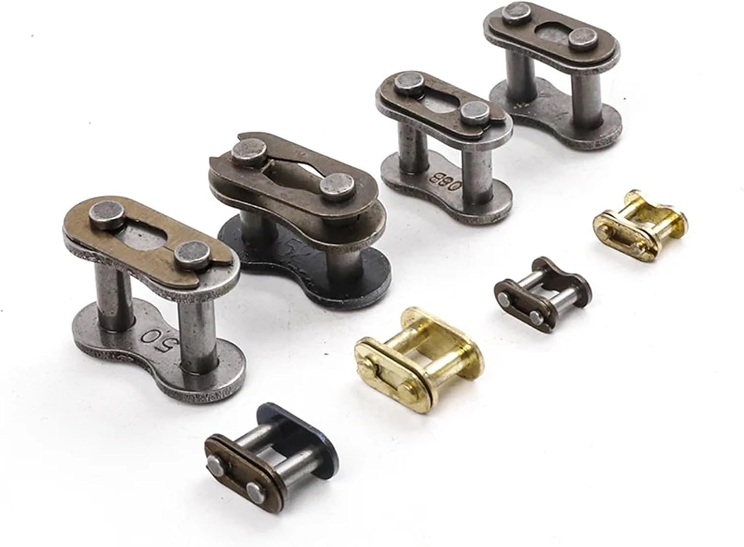 Chain Master Link 20Pcs Primary/Gold Chain Link 530/520/420/428/T8F/25H chain lock buckle For 49CC Mini Moto Dirt Bike Motorcycle for Mini Bikes(Gold 530)