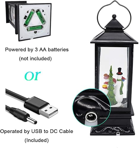 Miniatura 4 de DRomance Linterna de agua iluminada que brilla con música, funciona con pilas y USB, globo de nieve cantante para niños, muñeco de nieve, agua,