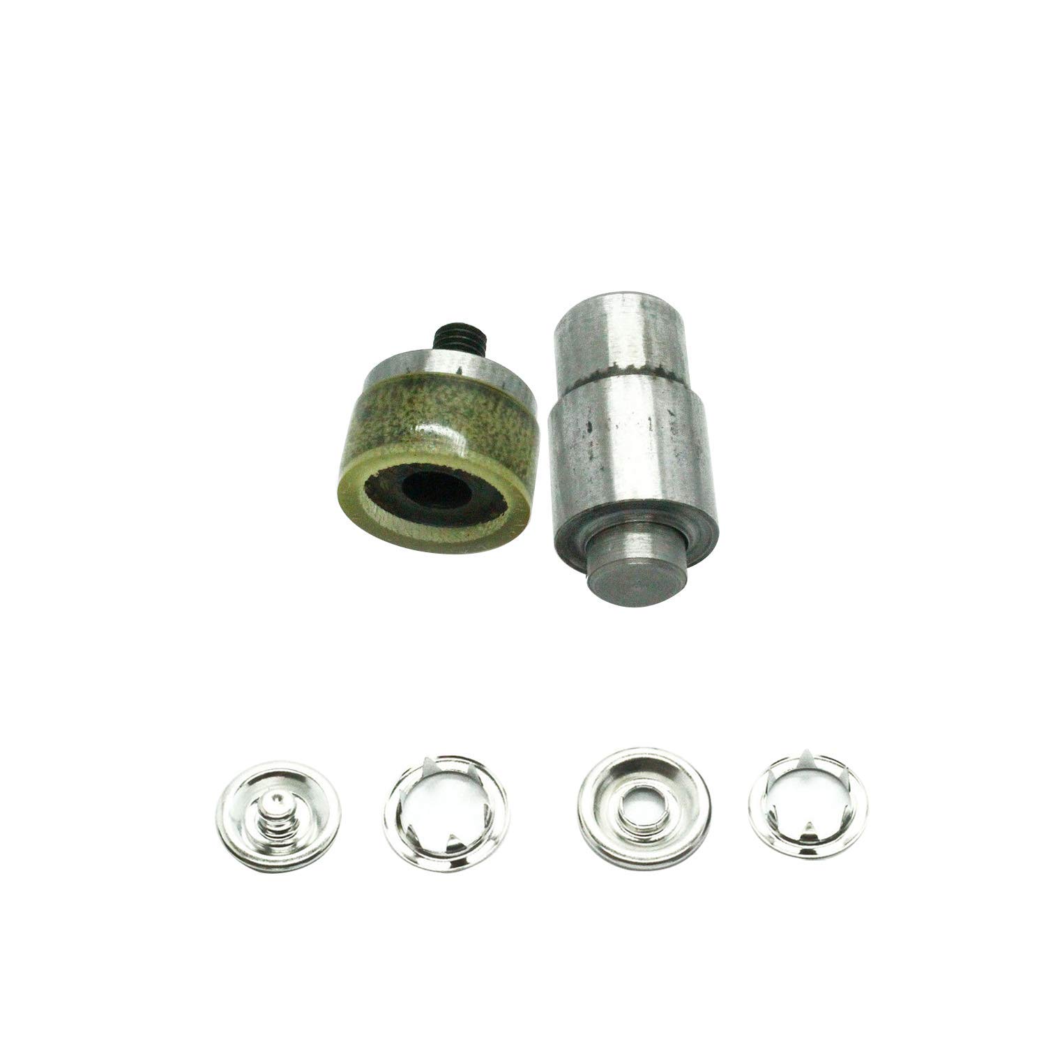 Weddecor Metal Open Ring Snap Popper - Prensa para sujetar broches de presión y máquina de prensar a mano, para ropa, chaquetas, proyectos, cinturones, vaqueros, bolsos, Verde, 10 mm