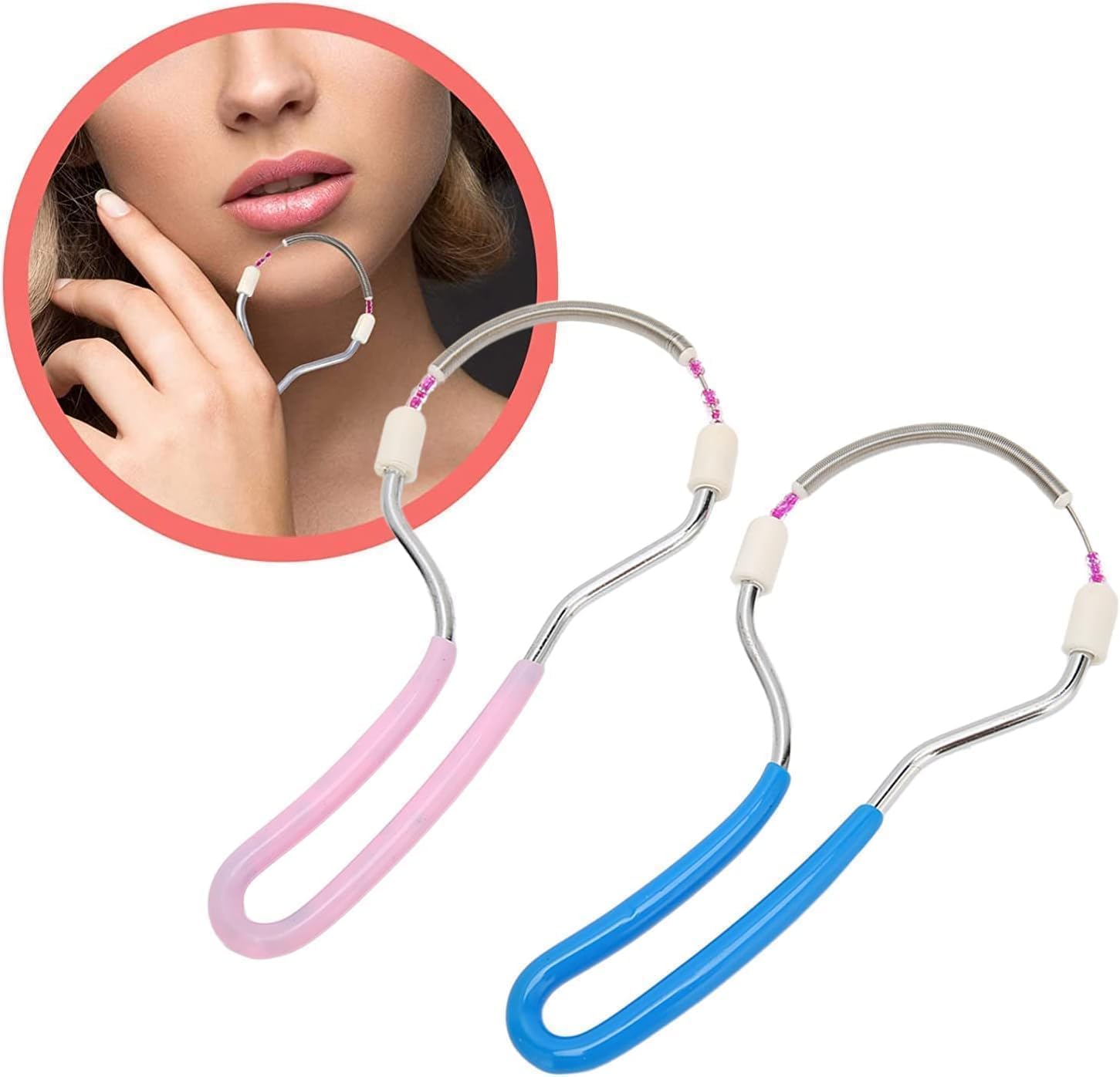Credex Portable Spring Facial Hair Remover for Women - Threading Tool Epilator for Unwanted Hair on Upper Lip, Chin, Face & Body - Effective Tweezer Stick Plucker-image-6