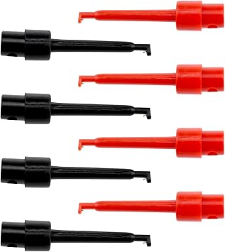 Lovelysp Plastic Fly Tying Hook Hackle Pliers 8PCS 4 Red 4 Black | For Bait Layout, Angling Tackle Display, Angling Auxiliary Tool