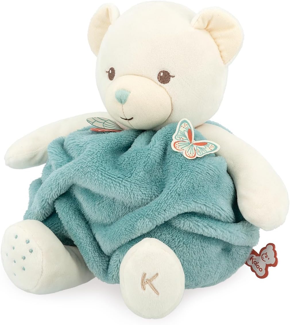 KALOO - Feather - Love Bubble Green Bear - Soft Teddy Bear 30 cm - Large Baby Soft Toy - Develops Touch - Lovely Customisable Gift Box - From Birth, K214001
