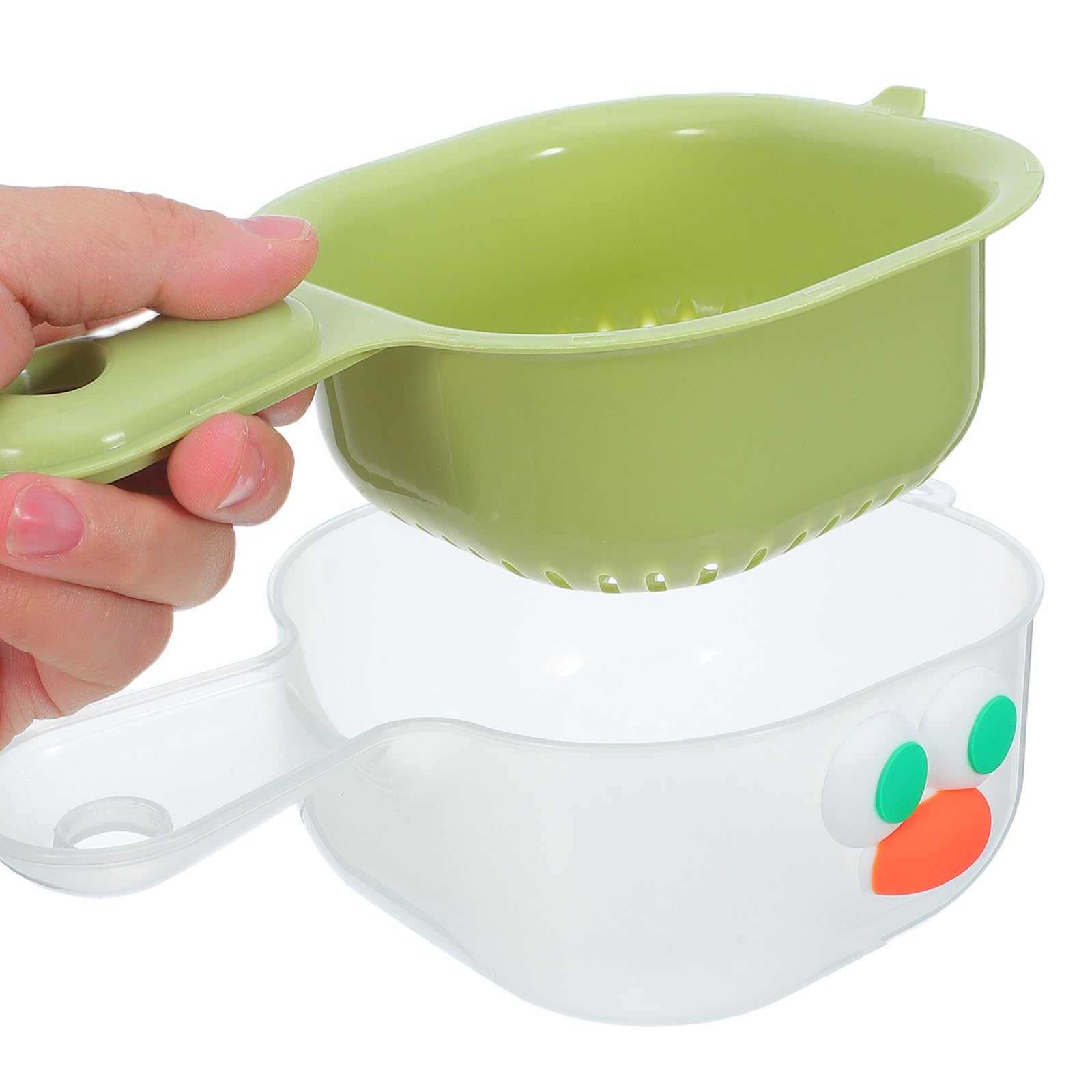 Healeved 3-teiliges Set doppelwandiger Abtropfkörbe, Gemüsewaschsiebe, stapelbare Küchensiebe, Obstwaschbehälter für Beeren und grüne Tomaten