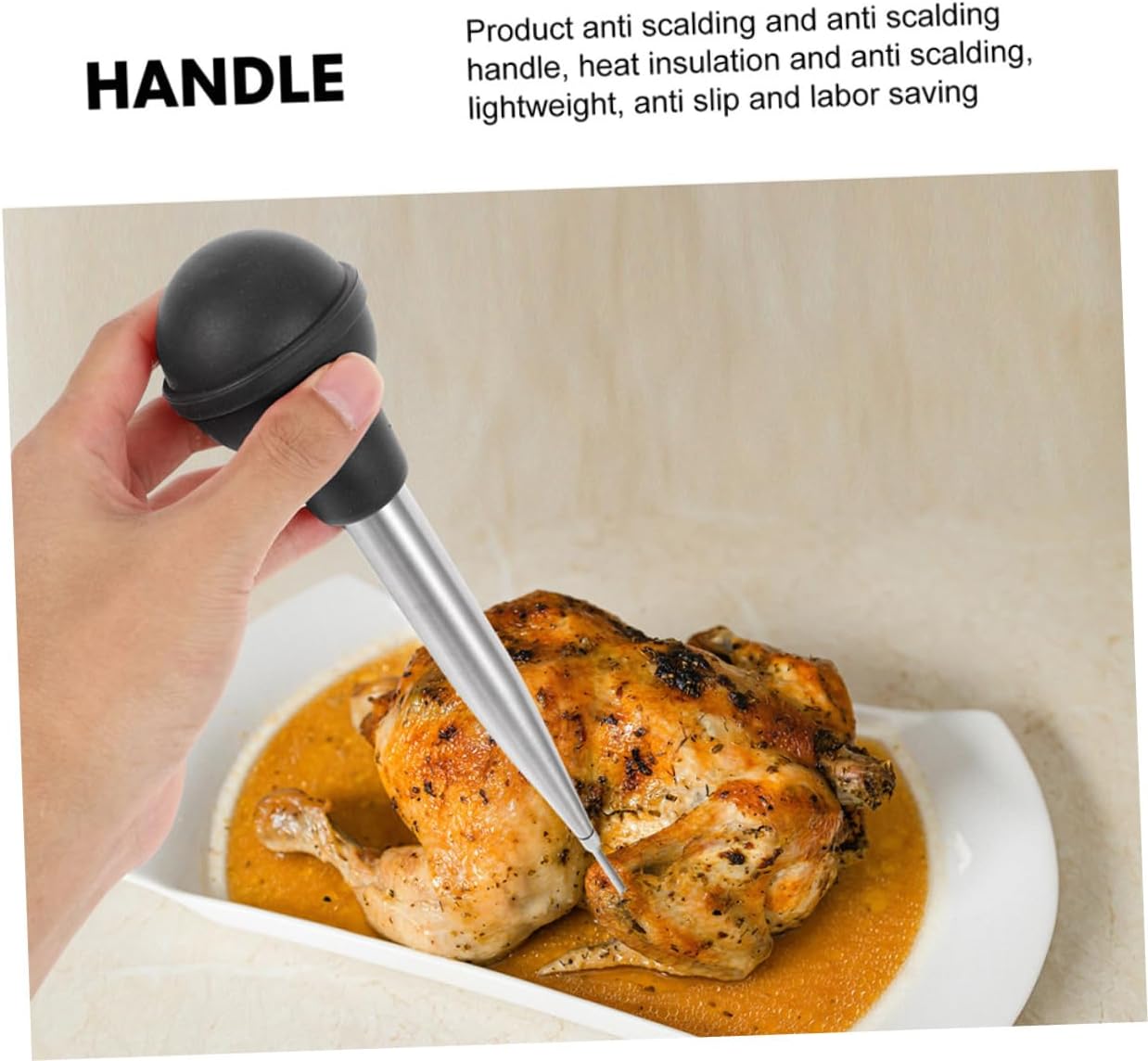 STOBAZA Sauce Injector Turkey Baster Seasoning Pump Tool Flavor Injector for Steak