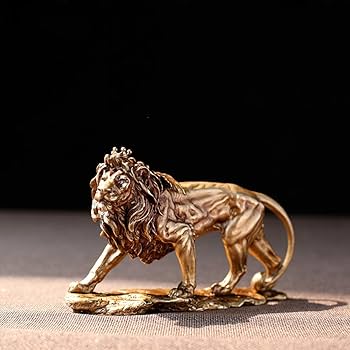 Amazon.co.jp: 個性ライオン彫刻、ブロンズライオン像金属モデル