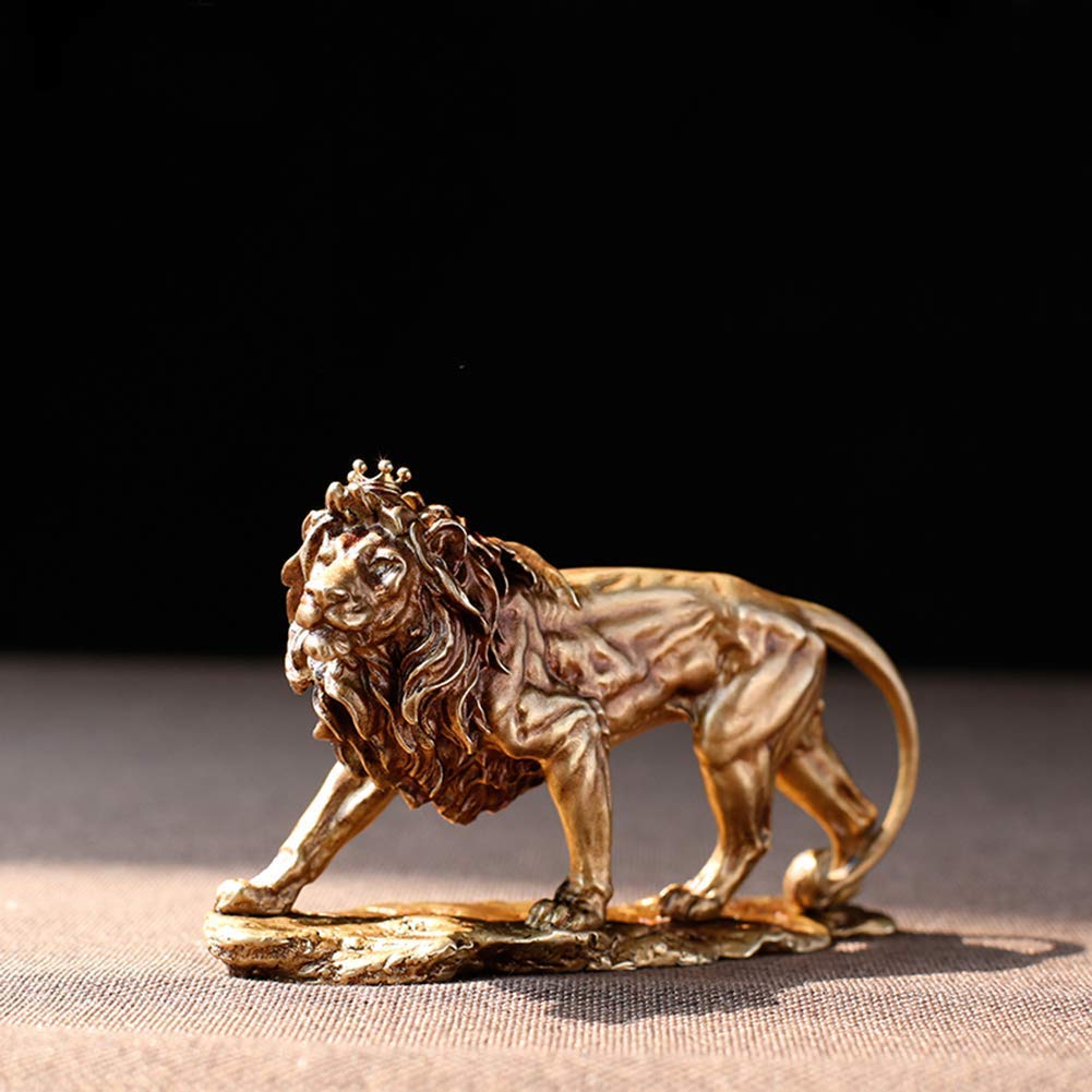 Amazon.co.jp: 個性ライオン彫刻、ブロンズライオン像金属モデル