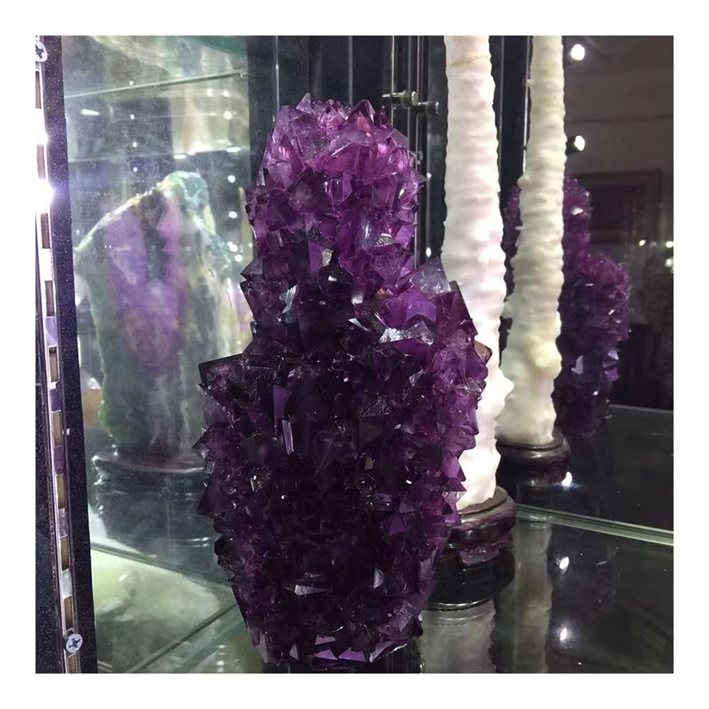 Cristal Natural en Bruto Cristal curativo Bastante púrpura alumbre Puntiagudo racimo Gigante fengshui Piedra decoración del hogar