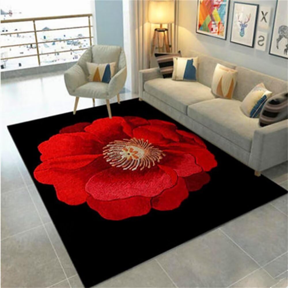 Lava Pavimenti Casa Tappeto Tatami Rosso Floreale Camera da Letto Accessori Moderno grande Soggiorno Tappeto Insonorizzazione Tappeto Terrazzo 100X200CM