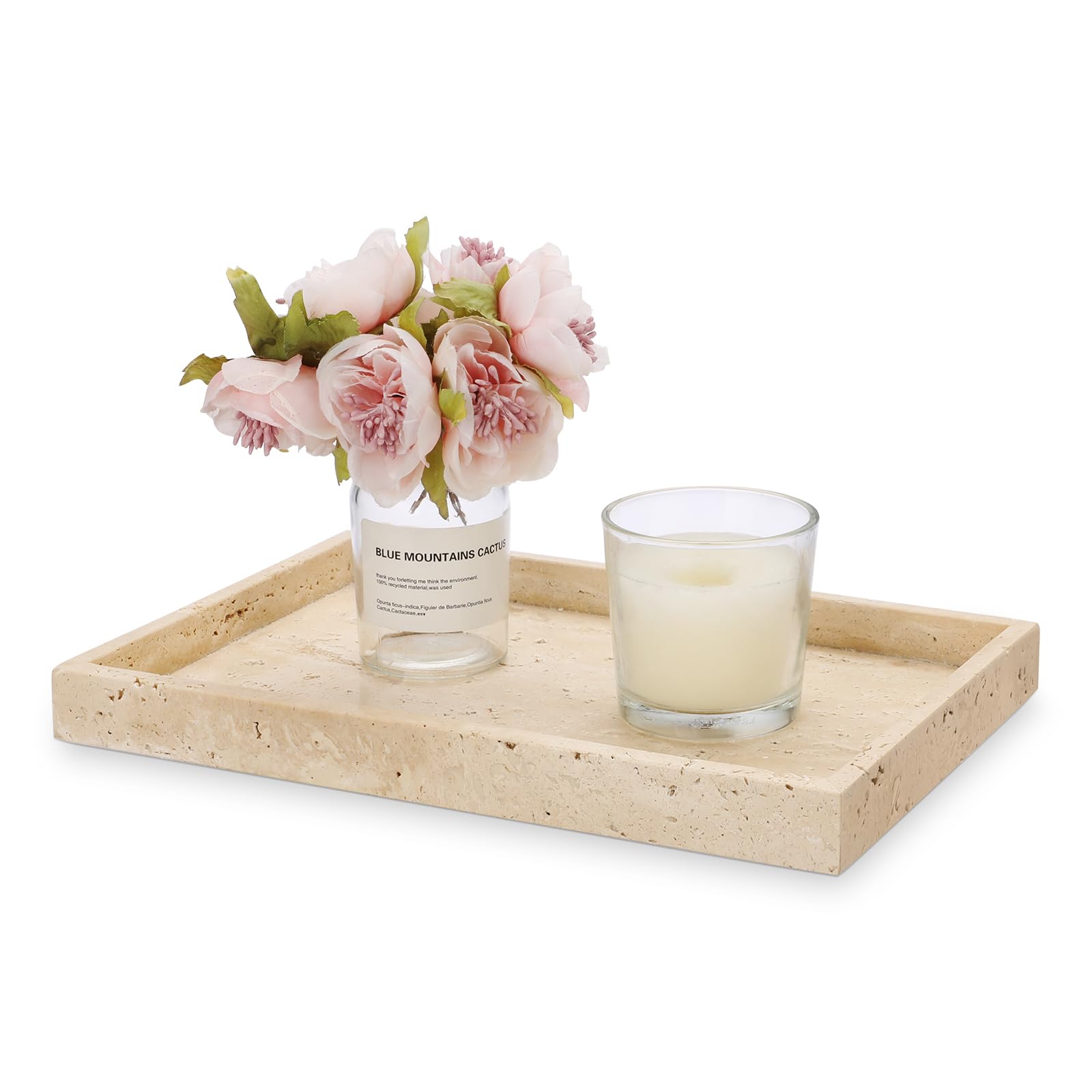 Leistenen Schaal Met Handvatten, Decoratief Dienblad Serveerbord 30x20cm
