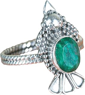 Emerald Ring, 925 Sterling Silver Ring, Emerald Jewelry, May Birthstone, Oval Ring Setting, Promise Ring, Vintage Ring, Women Ring, Anniversary Gift