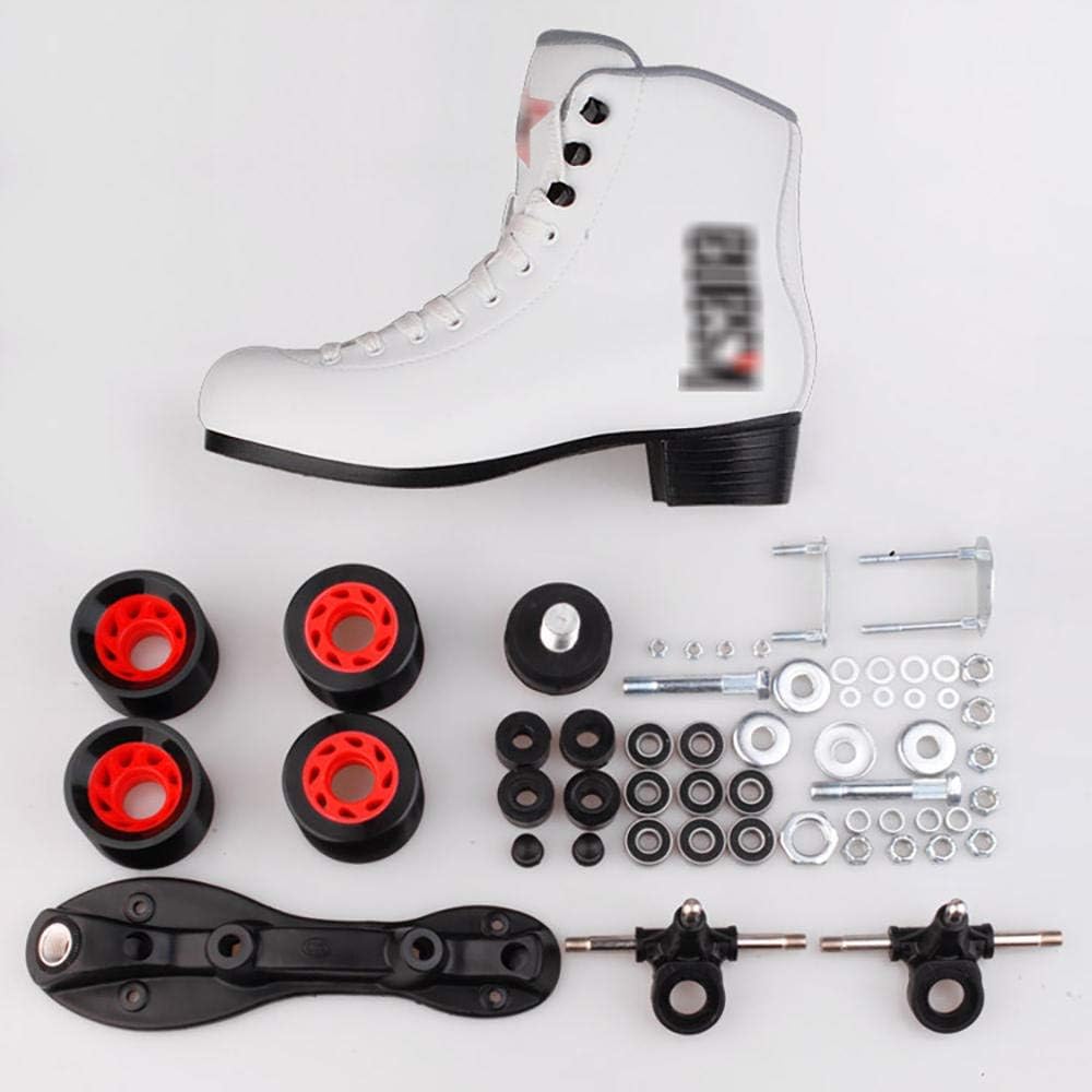 Quad Roller Skate Girl's Classic Roller Skates Adult Double Row Pulleys ice Rink (white 10)