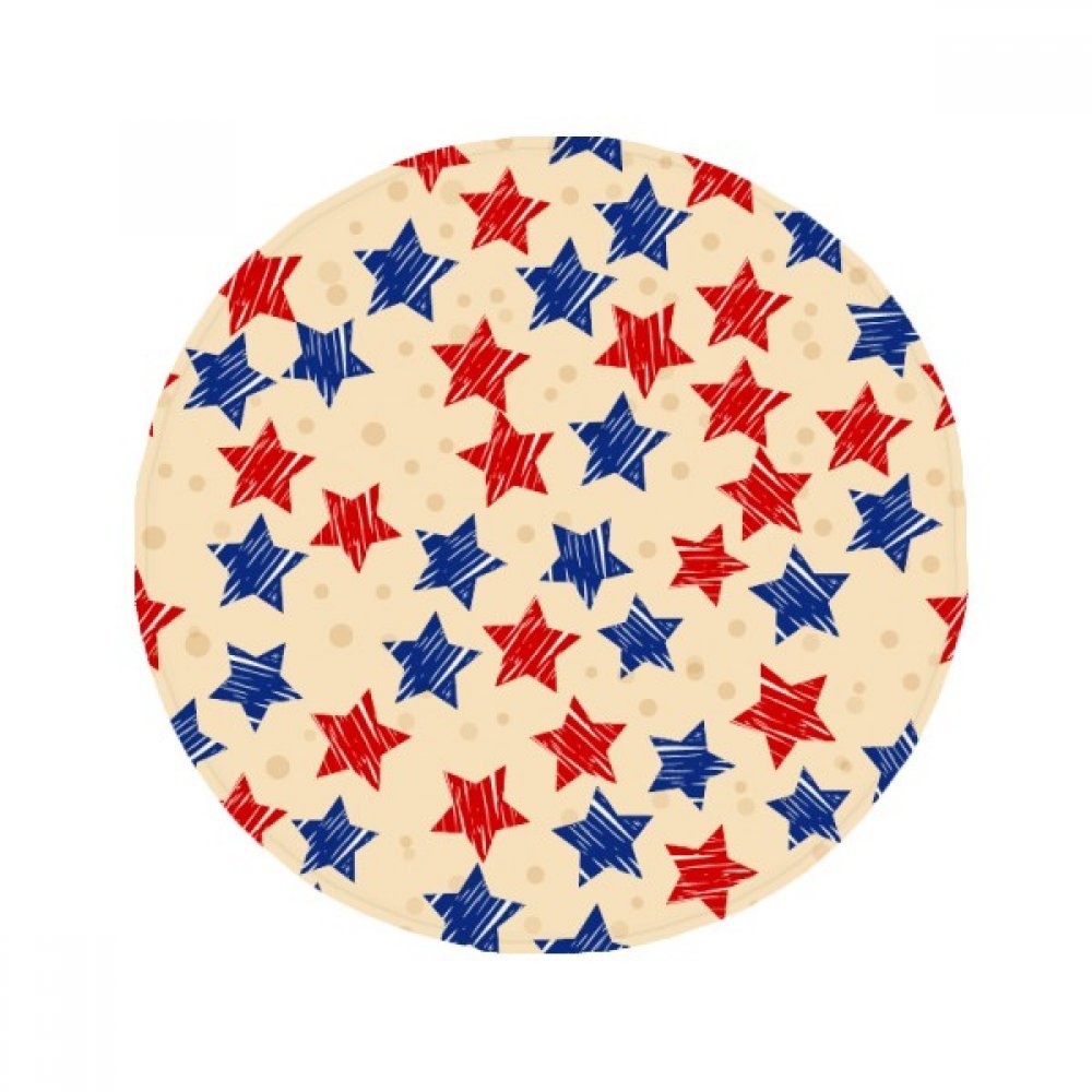 Tapis pour cuisine et salon aux couleurs de l'Amérique motif étoile ronde 80cm