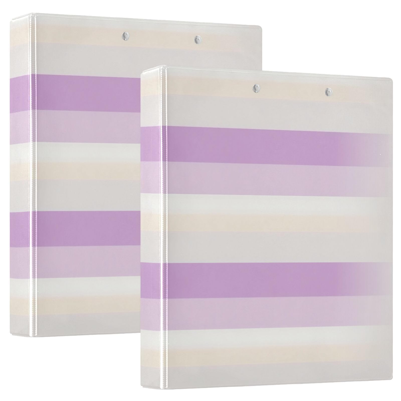 Raccoglitore per materiale scolastico da 3,8 cm, a righe viola