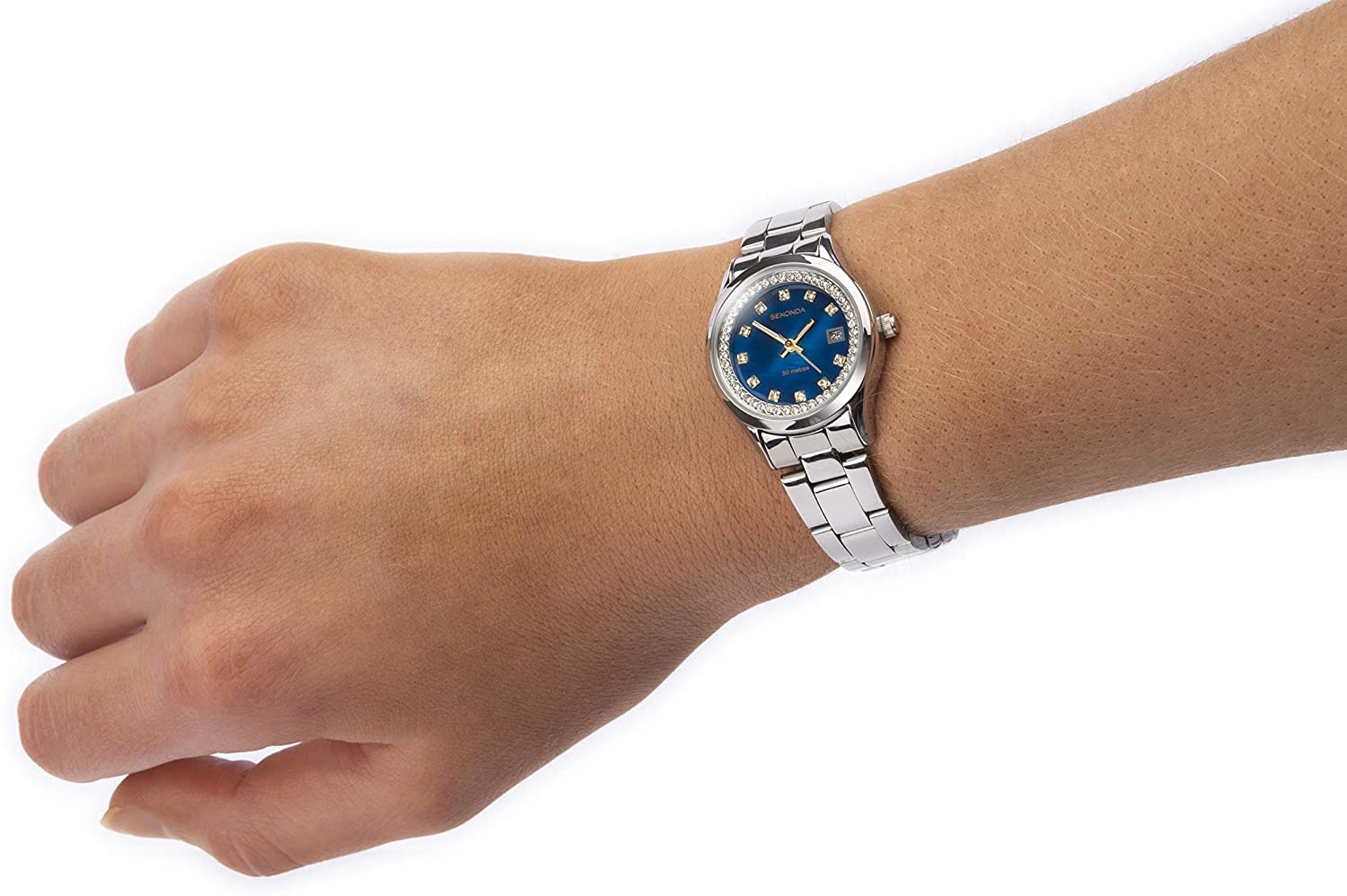 Sekonda Midnight Star Damen-Armbanduhr mit blauem Perlmutt Zifferblatt 40324