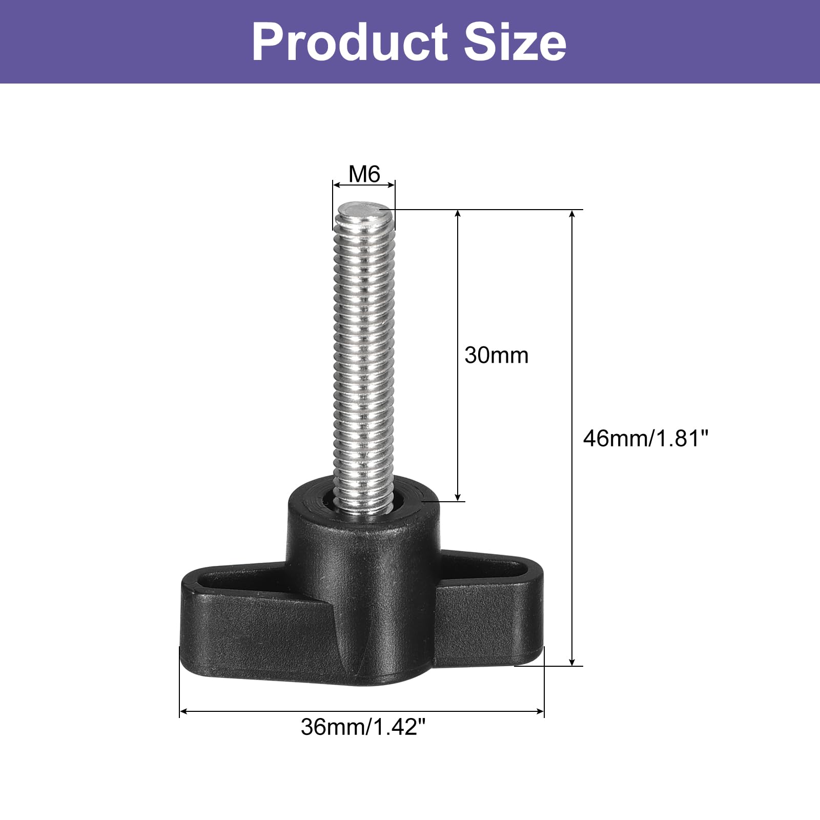 QUARKZMAN 2pz Manopola a Vite di Serraggio, M6 x 30mm in Acciaio Inossidabile 304 a Forma di T per Sostituire Rapidamente Manopola di Serraggio a Mano Viti con Impugnatura a T