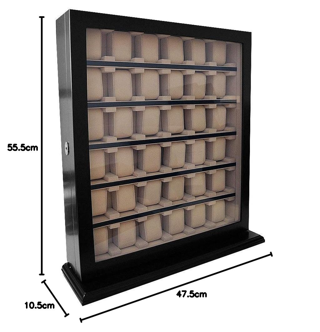 Meyer & Söhne Vitrine murale pour 36 montres, noir, produit d’origine