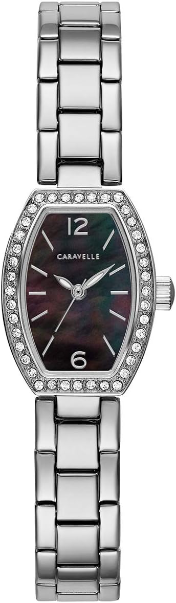 Caravelle by Bulova Ladies' Dress Mini Quartz Watch, Crystals, Mother-of-Pearl, 18x24mm