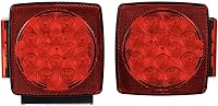 CZC AUTO 12V LED Submersible Trailer Tail Lights - Waterproof Stop/Turn/Tail Signals for Boat RV Truck Under 80" Wide