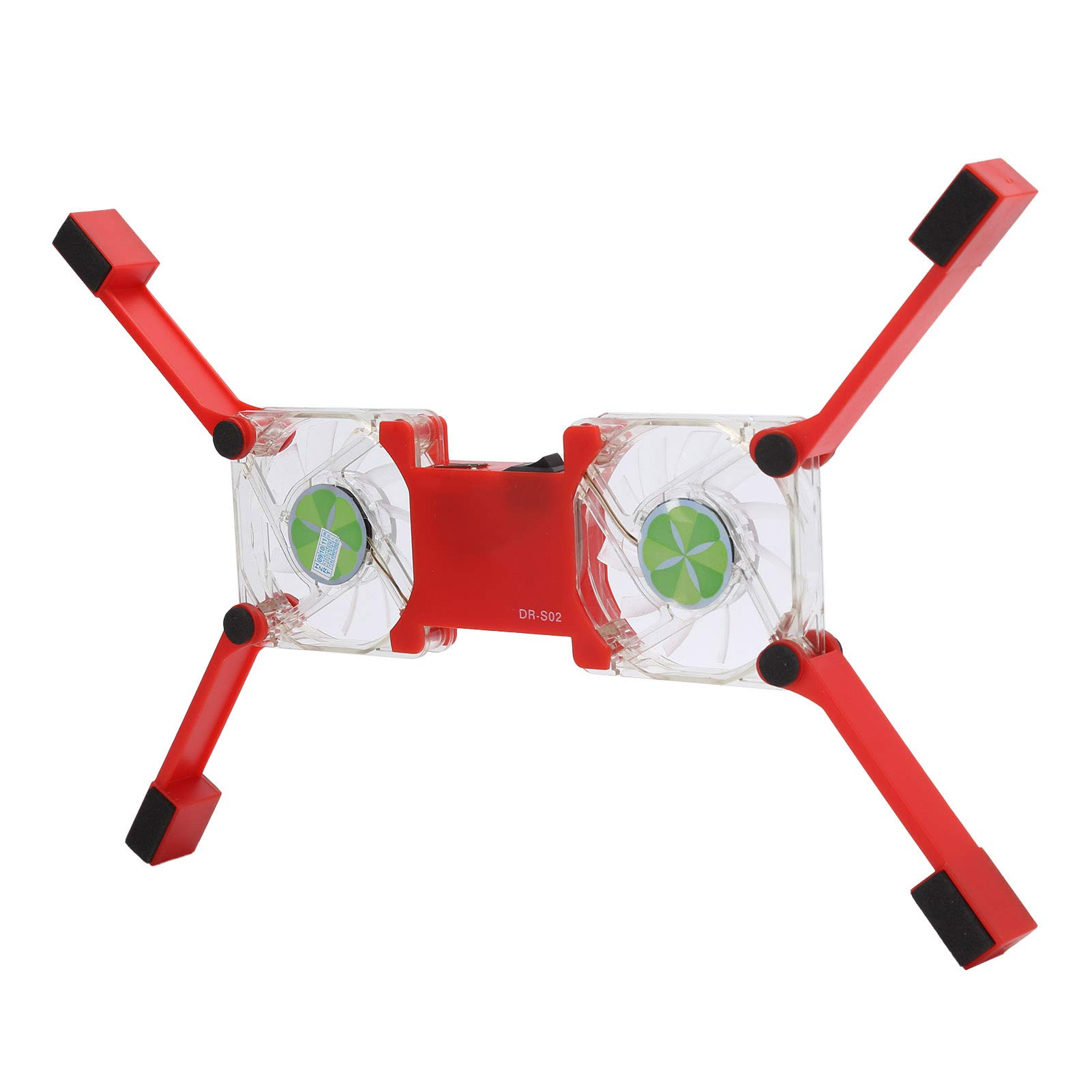 Almohadilla de enfriamiento portátil para laptop, con soporte antideslizante, ventilador emisor de luz, soporte plegable USB para computadora portátil (rojo)