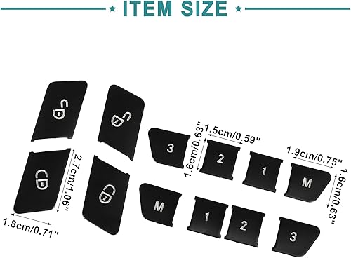 Miniatura 3 de ACROPIX Cubierta ajustable para el botón del asiento del conductor del pasajero, para Mercedes-Benz GLA250, 12 unidades, color negro