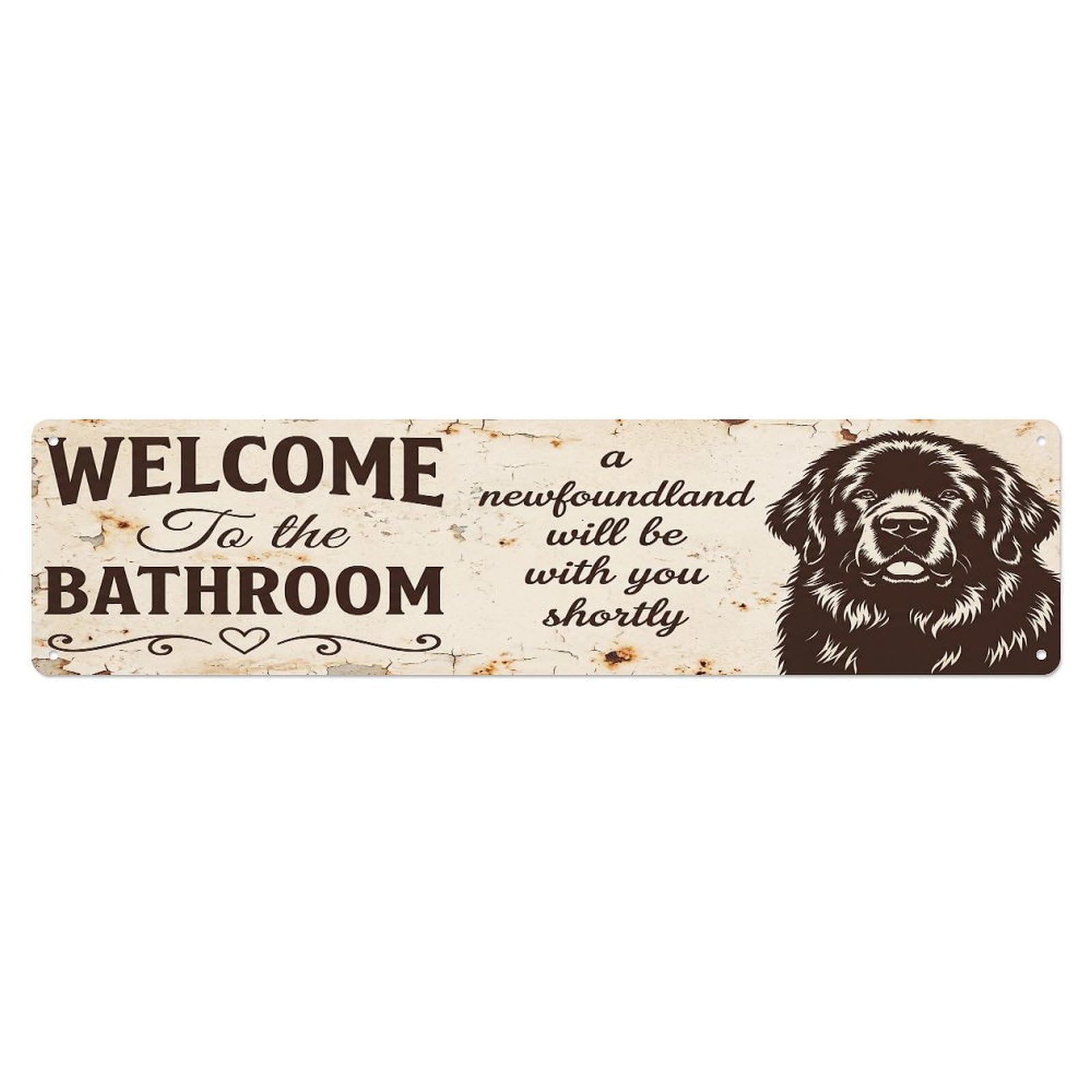Vintage WELCOME To The BATHROOM Newfoundland Metal Tin Sign