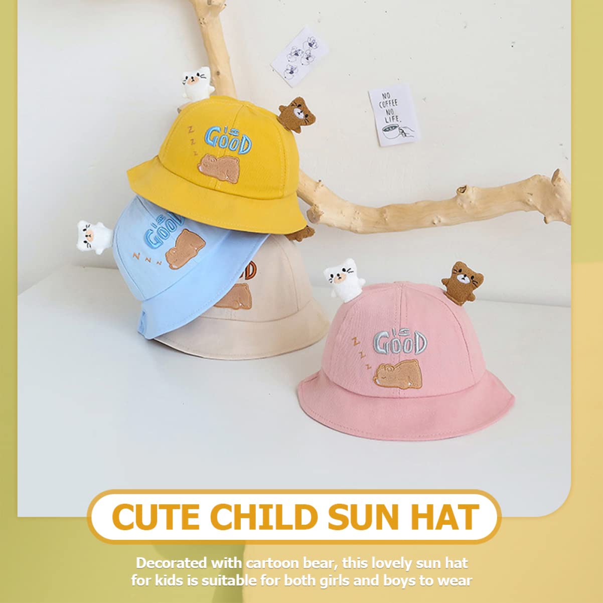 SHERCHPRY Cappello da per Cappello da Sole per Ragazze Cappelli da Bambina Cappelli per Ragazzi Cappello per Cappello da Ragazzo Cotone Yellow