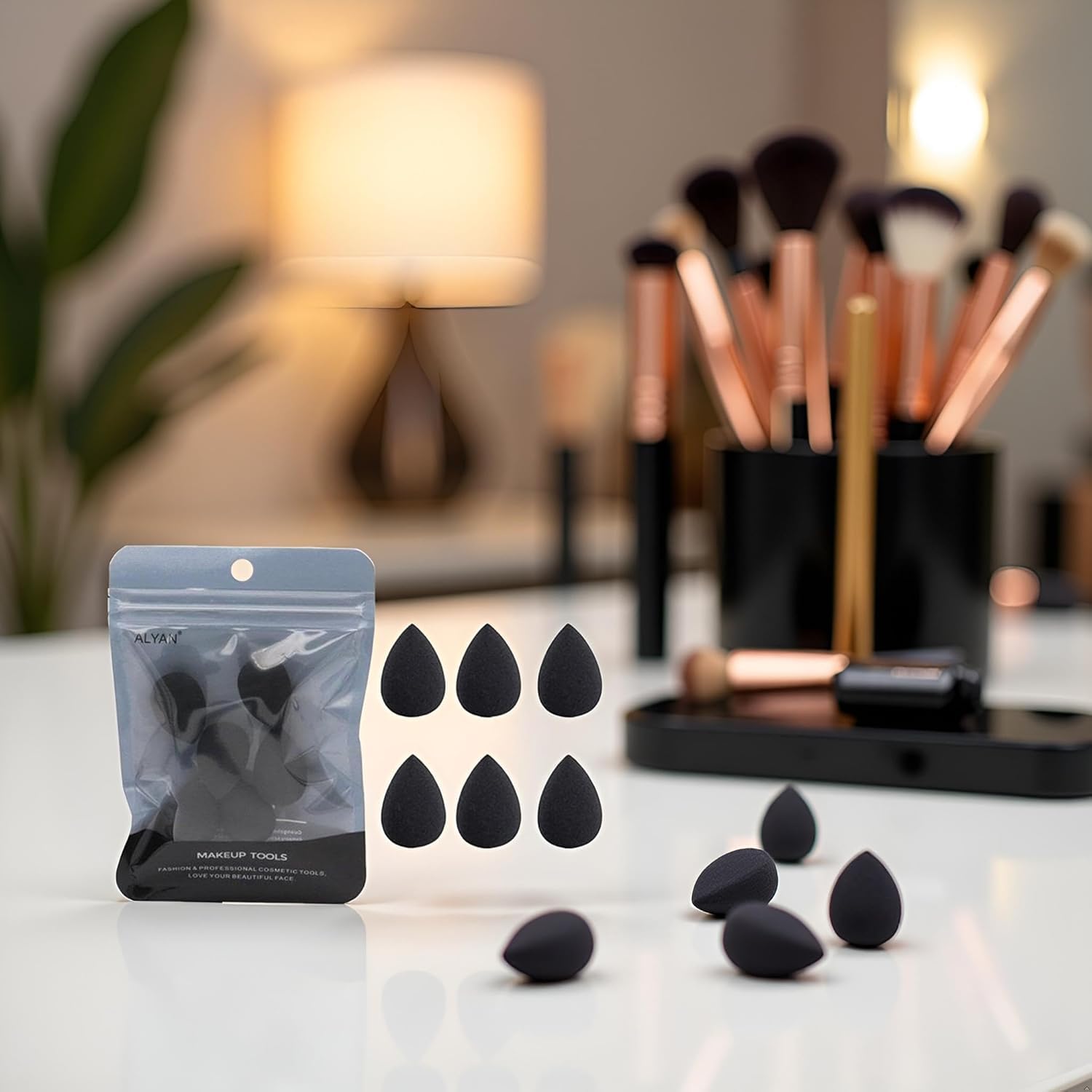 12Pcs Black Mini Makeup Sponge - Image 2