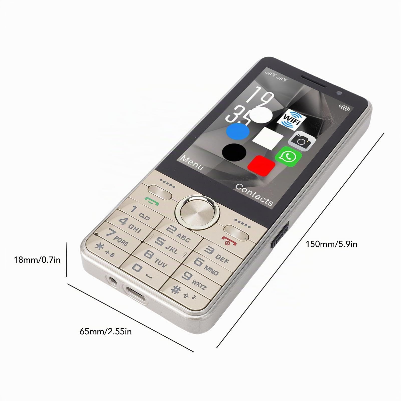 VBESTLIFE Telefono Sbloccato 4G, Telefono Cellulare Doppia SIM con WiFi Bluetooth, Touch Screen da 3,5 Pollici, Android 8.1, Suono Forte, Tasti Grandi, per Studenti Anziani (GOLD)