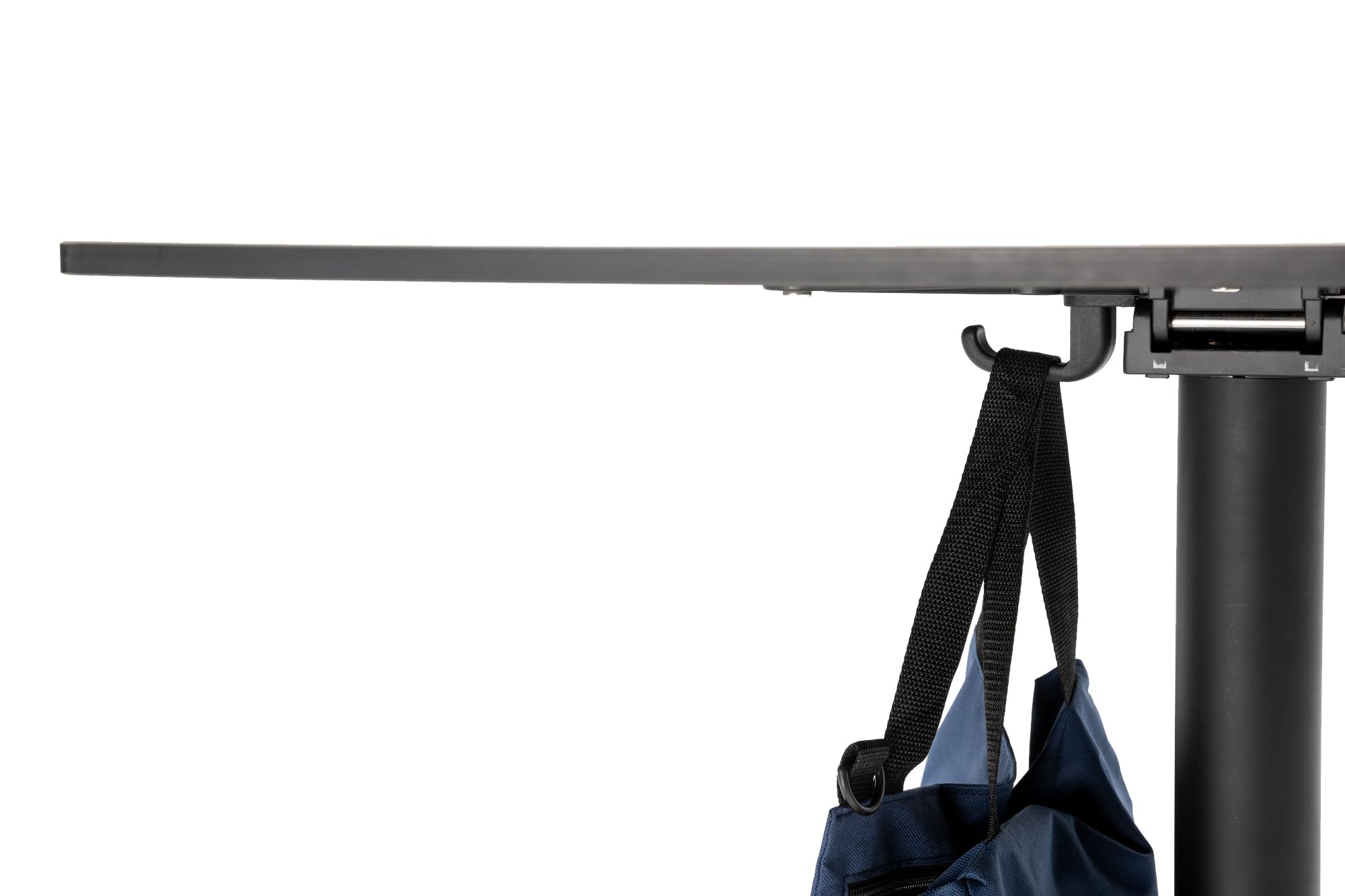 METRO Professional Table Pliante MASSINI, Aluminium, 60 x 60 cm, Plateau HPL Aspect Pierre, Pieds Autonivelants, Noir, Empilable (Noir, 60 x 60 cm, Carré)