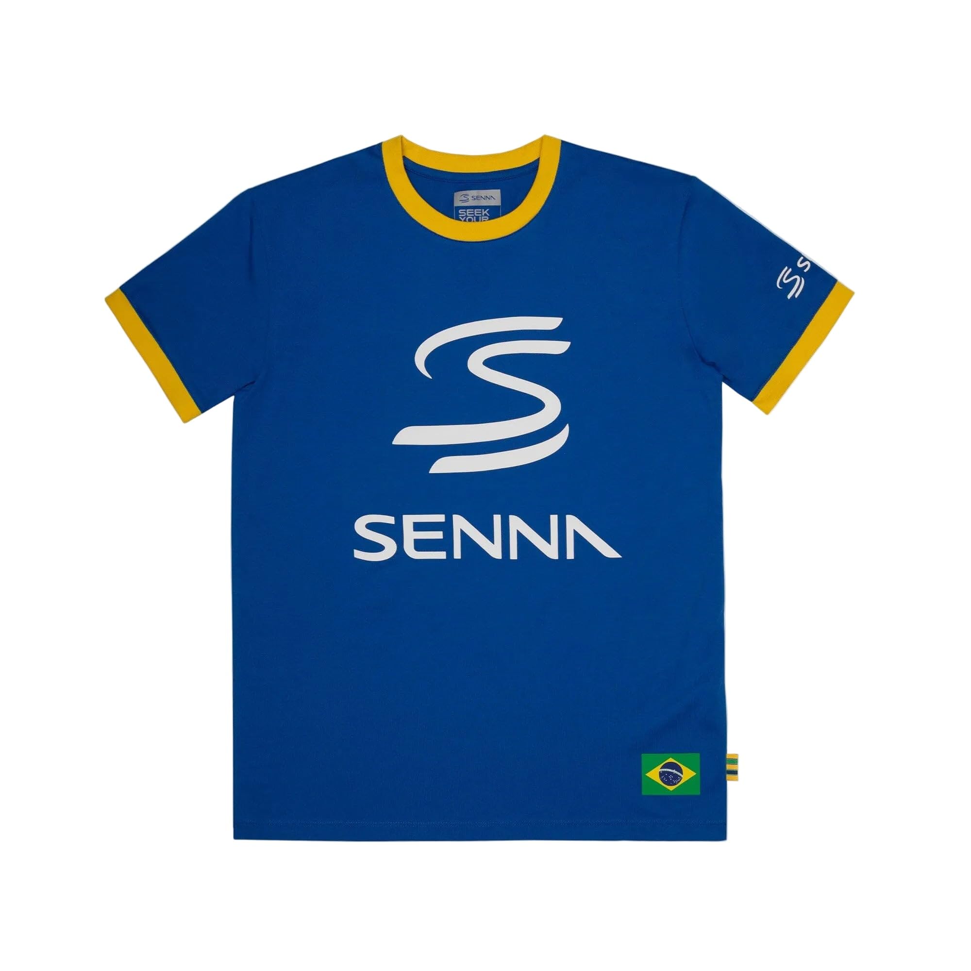 Ayrton Senna F1 Legacy Logo T-Shirt, Blue, M