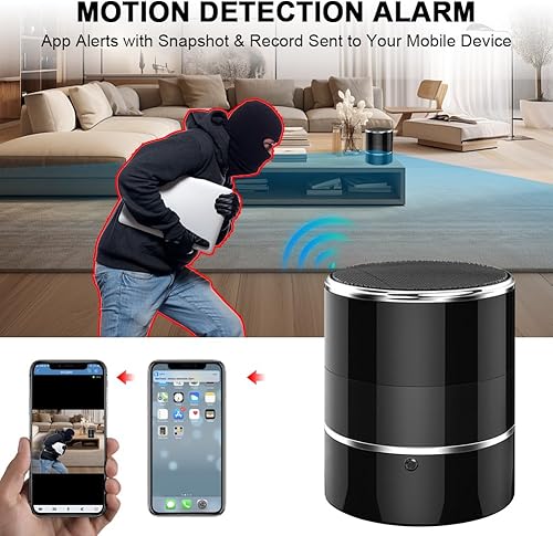 Miniatura 5 de Cámara de seguridad WiFi en altavoz Bluetooth con ángulo de visión de 240, cámaras de seguridad inalámbricas, aplicación de teléfono de cámaras