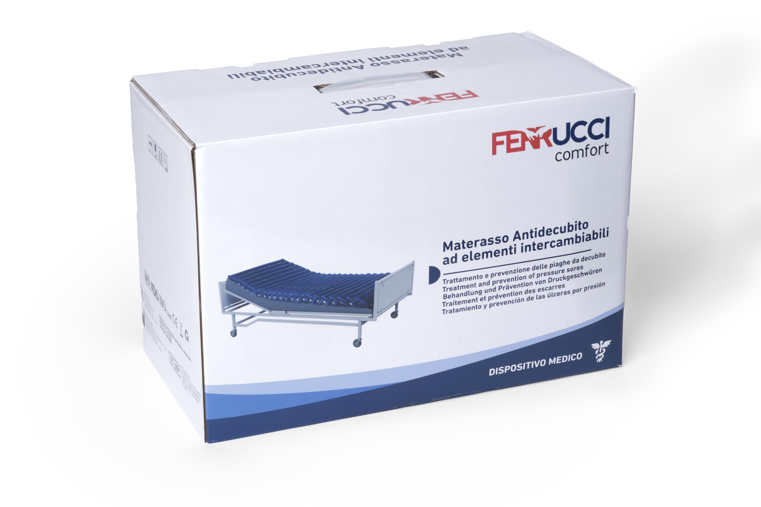 Kit Materasso Antidecubito a Strisce ad Aria Alternata, Strisce intercambiabili, Compressore incluso - Marcatura CE- PVC Medico - Previene e tratta le piaghe da decubito