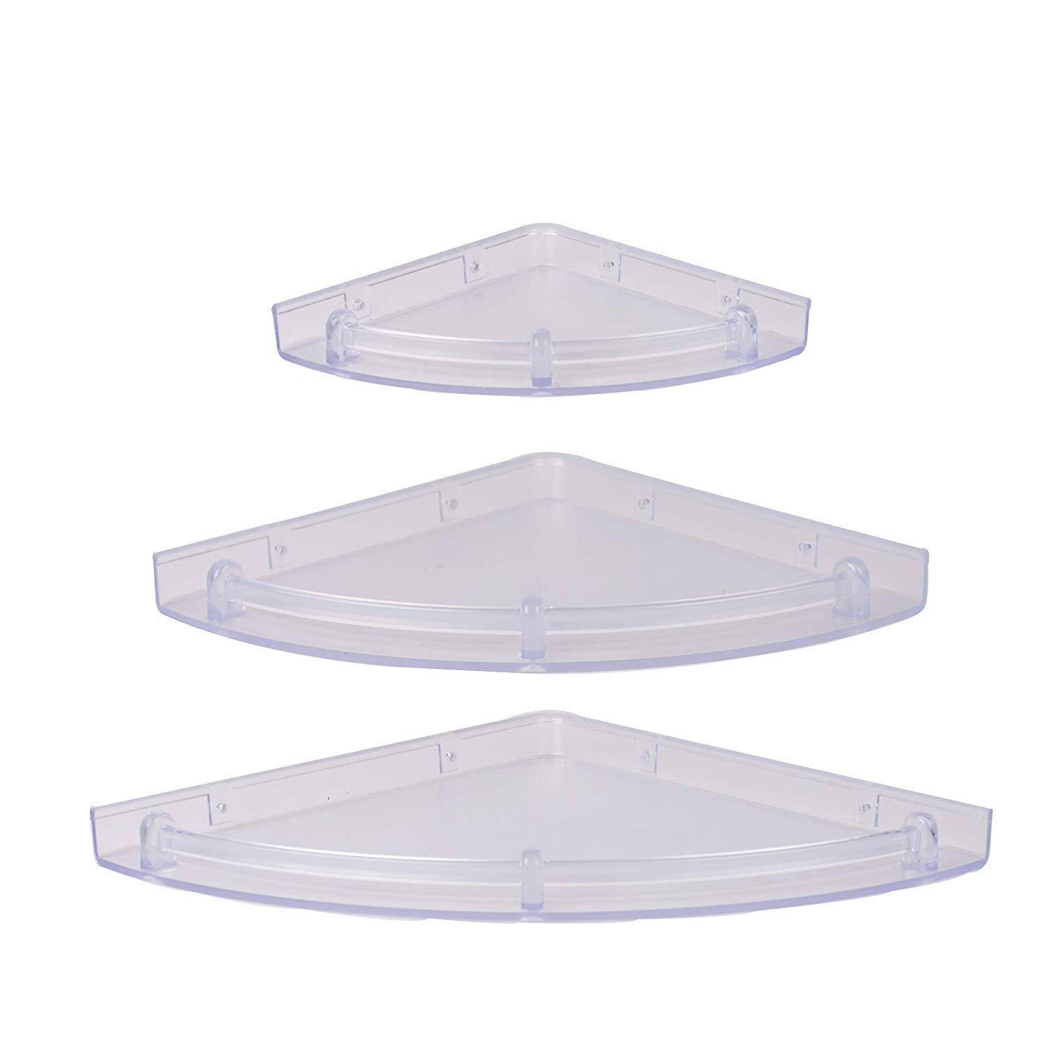 RSP Quality bit® Unbreakable Crystal Clear Corner Set Plastic Bathroom Corner Shelves (Clear) -Pack of 3 (B08P7CTPD7) Amazon Price History, Amazon Price Tracker
