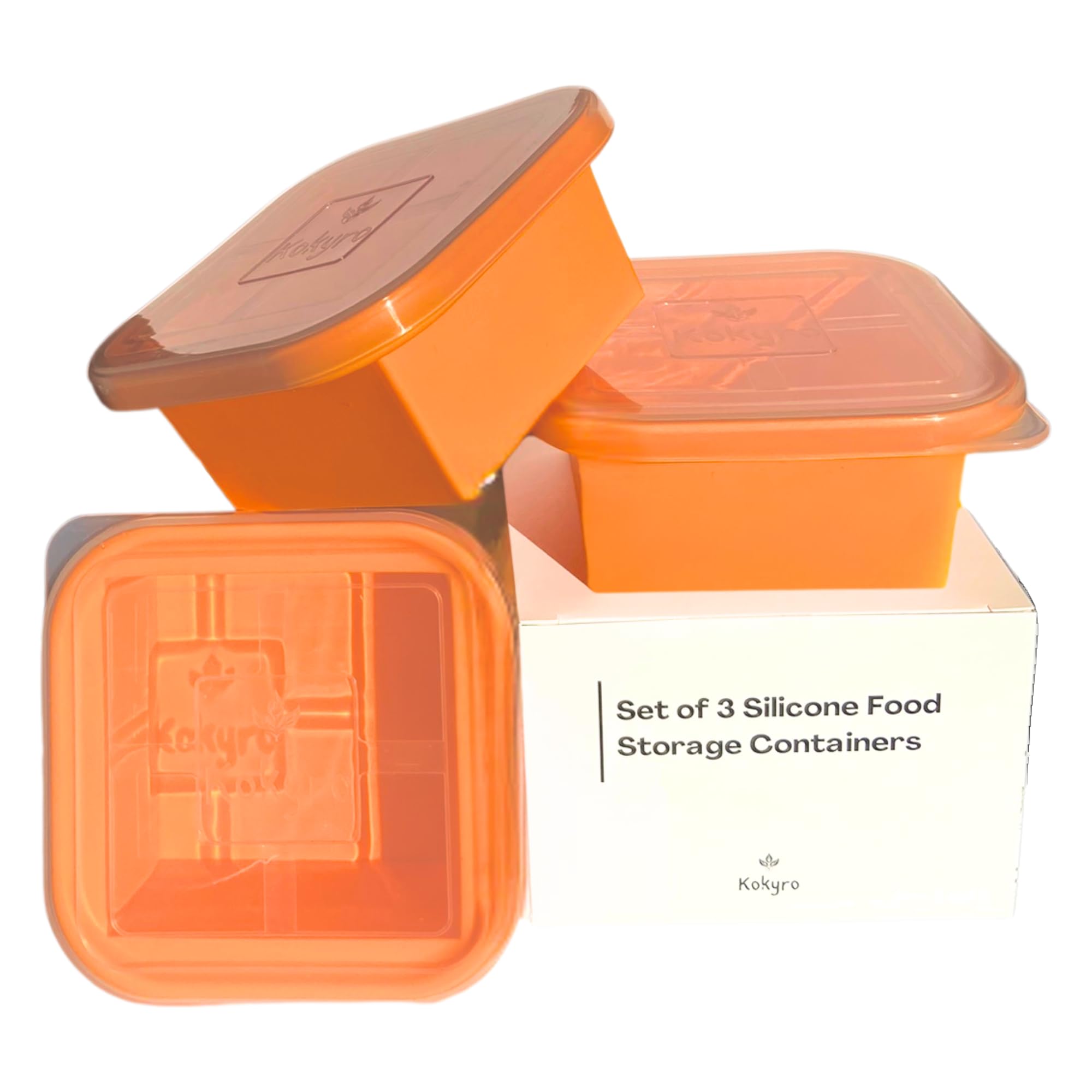 Silicone Freezer Container With Lid, Pack of 3, 500 mL, BPA Free, Meal Prep Reusable Container