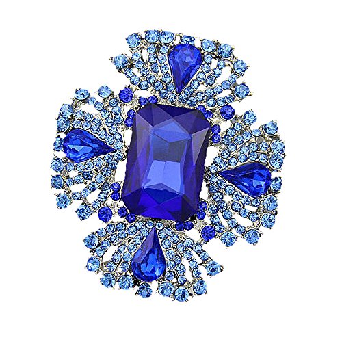 Bella sposa Spilla con Strass grande pietre blu