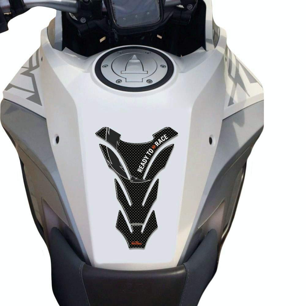 Resin Bike Adesivi Moto Compatibile con KTM. Protezione Paraserbatoio da Urti e Graffi. Adesivo 3D Resinato Dimensioni Universali 14x20.5 cm - Effetto Carbonio