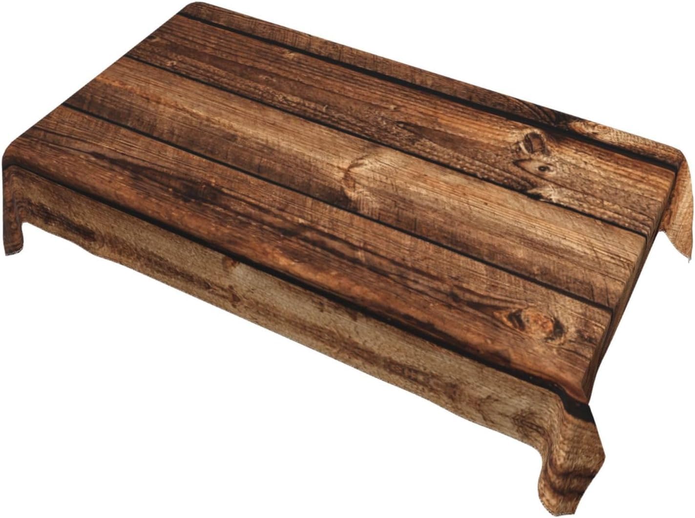Tovaglia Antimacchia 300x140 cm Rettangolare Tavola di Legno D'epoca Tovaglie Impermeabile 3 Metri Copritavolo Poliestere Protezione Tavolo Tema Del Paese, per Feste (12-14 Posti) a/3708