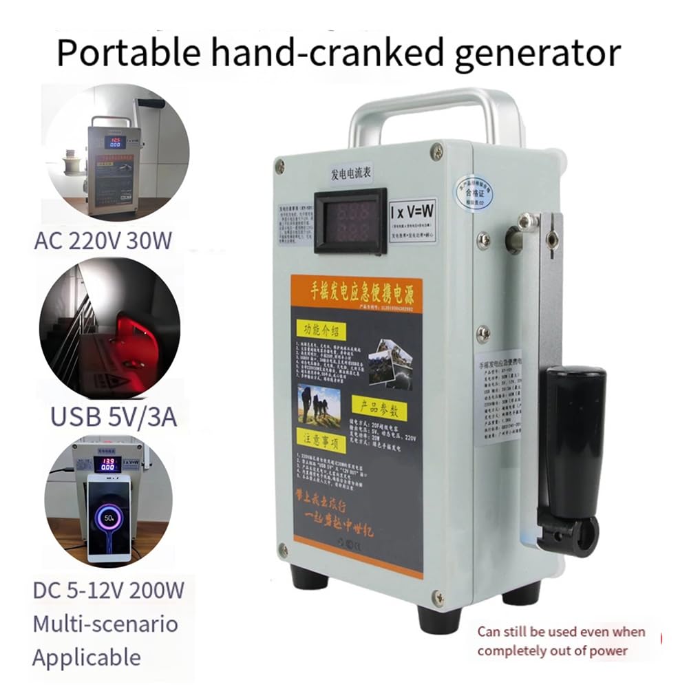 Generator korby ręcznej o dużej 5 V USB do telefonu komórkowego powerbank awaryjny ręczny generator 220 V zewnętrzna ładowarka kempingowa