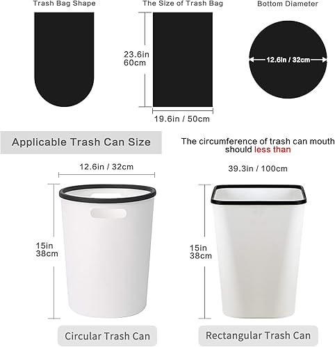 Miniatura 3 de PetsHome Bolsas de basura, bolsas de basura, 160 unidades de 6 galones extragruesas a prueba de fugas, bolsas de basura para papeleras para el hogar