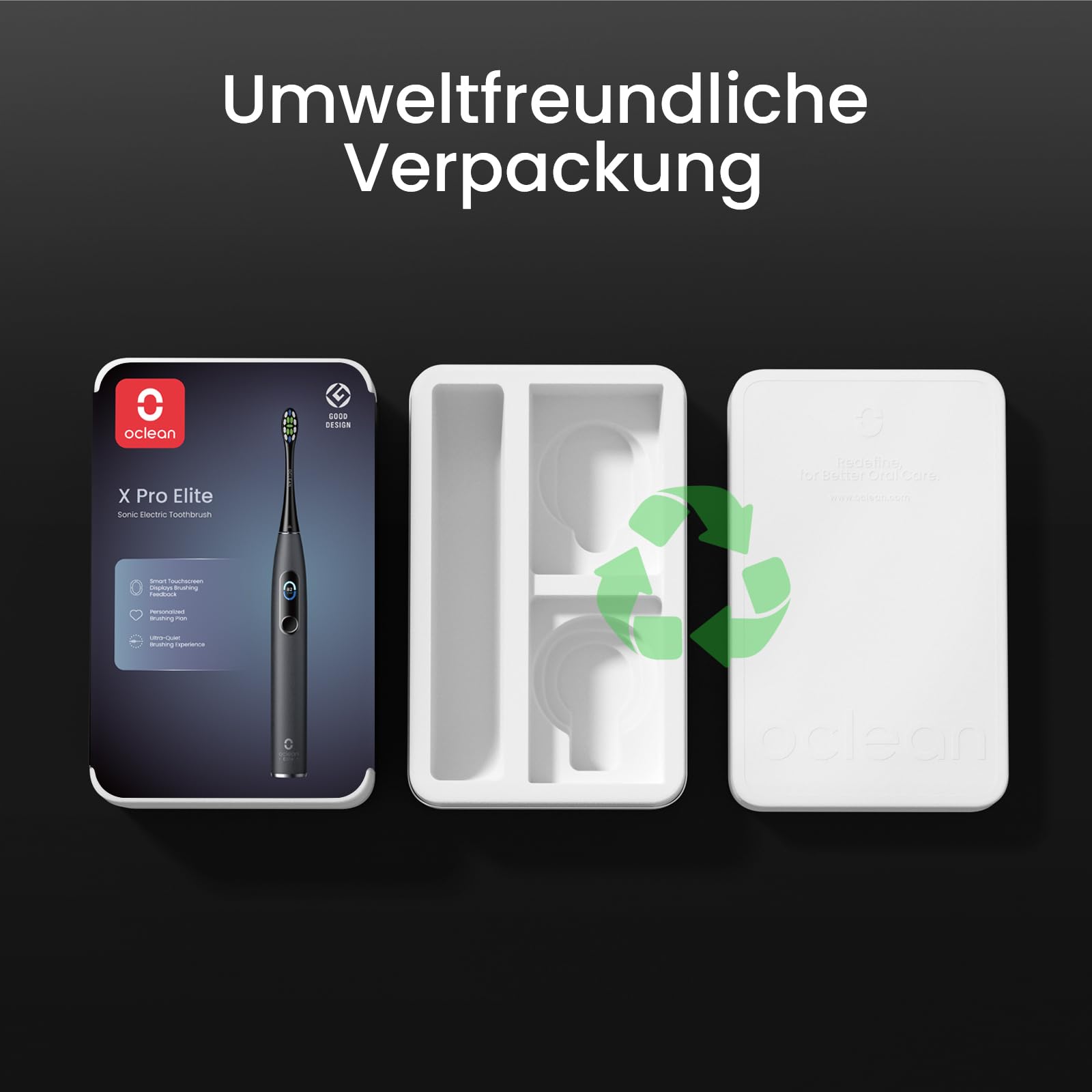 Oclean Schallzahnbürste X Series Pro Elite mit 8 Bereichsverfolgung, Elektrische Zahnbürste mit 4 Putzmodi, Sonic Electric Toothbrush mit Leiser Motor, 35 Tage Akkulaufzeit & Kabelloses Laden