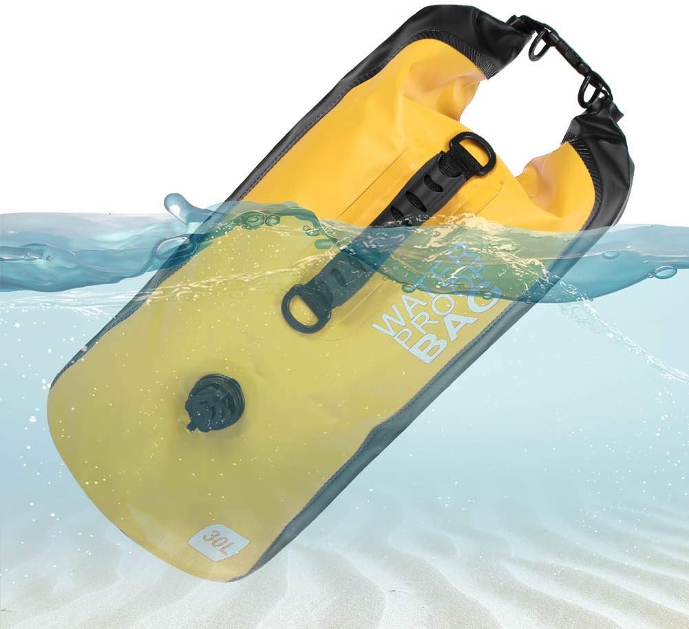 LIZEALUCKY WATERPROOF DRY PACK DURABLE BAG 30L FOR OUTDOOR ACTIVITIES (Yellow)