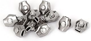 Aexit M4 Stainless Chain & Rope Fittings Steel Simplex Wire Rope Clip Cable Clamps Wire Rope Clips 12 Pcs