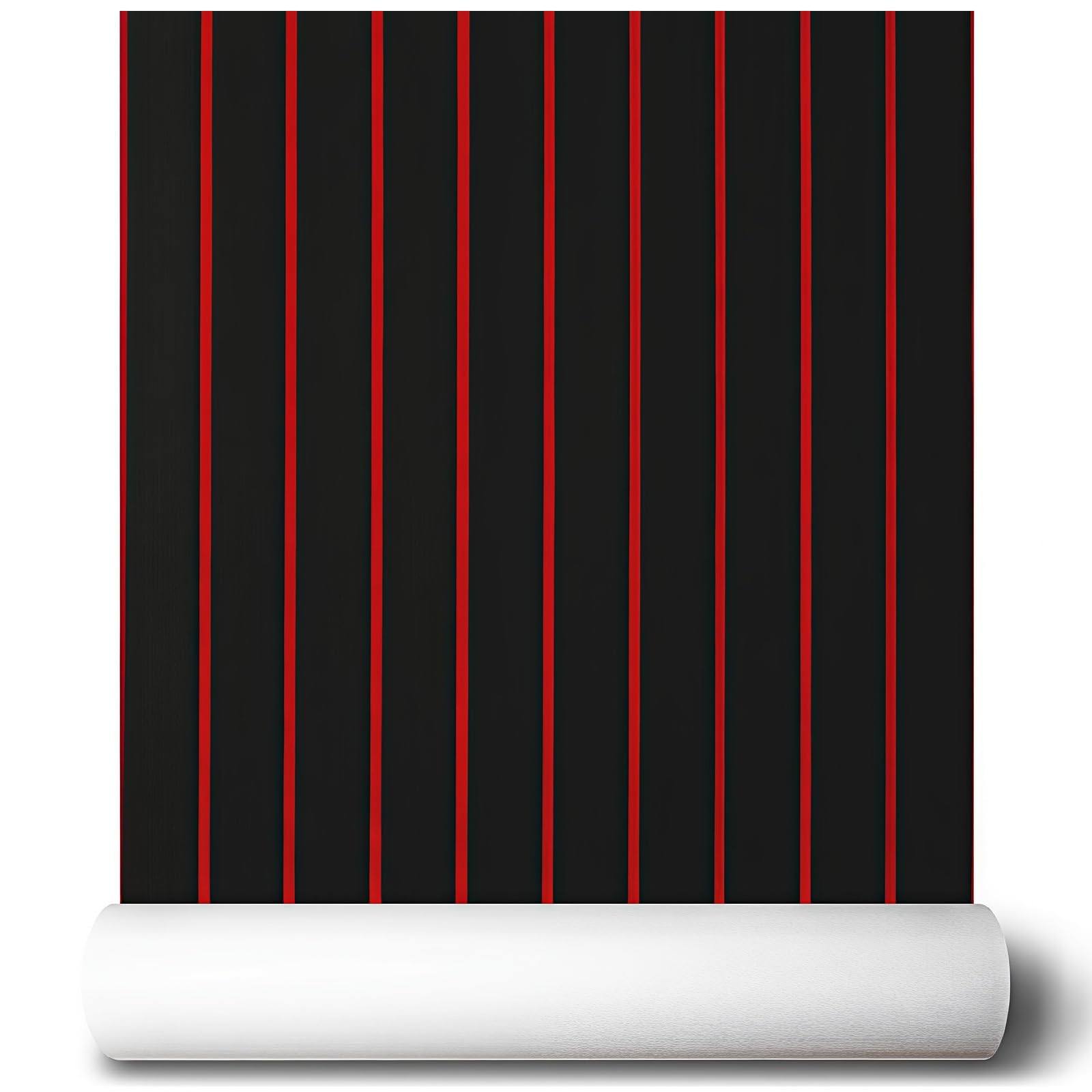 FOCEAN Boat Flooring EVA Foam Boat Decking Faux Teak Marine Flooring Marine Mat Sheet for Motorboat RV Yacht Kayak Surfboard, 94.5''x 23.6'', Black with Red Lines