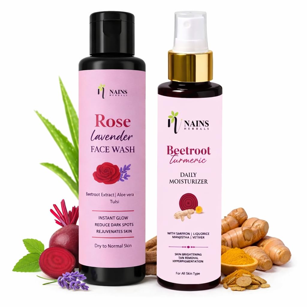 Beetroot Turmeric Moisturizer & Rose Face Wash Combo | Face Care Kit for Women & Men | Hydration, Brightening & Gentle Cleansing | Herbal & Paraben-Free | Pack of 2-image-16