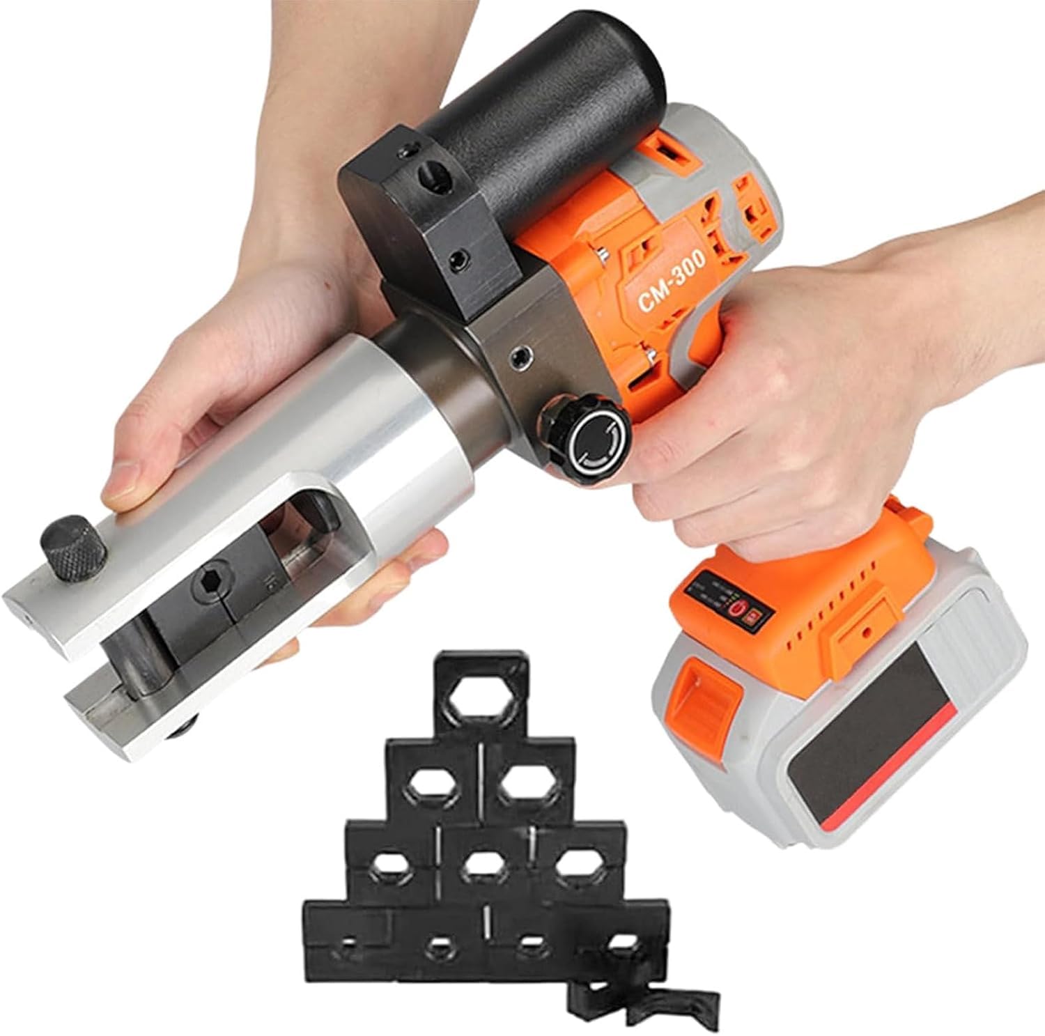 Herramienta de Crimping Hidráulica a Batería, Prensa Multicapa Eléctrica Recargable para Cables 16-300mm² - Alicates de Crimpado para Terminales de Cobre y Aluminio con Troqueles