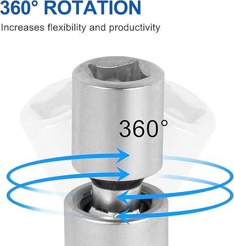 Miniatura 4 de ASOOLL Bujía giratoria magnética de pared delgada de 0.551 in y 0.630 in - 2 piezas para llave de junta universal de 12 puntos de pared delgada