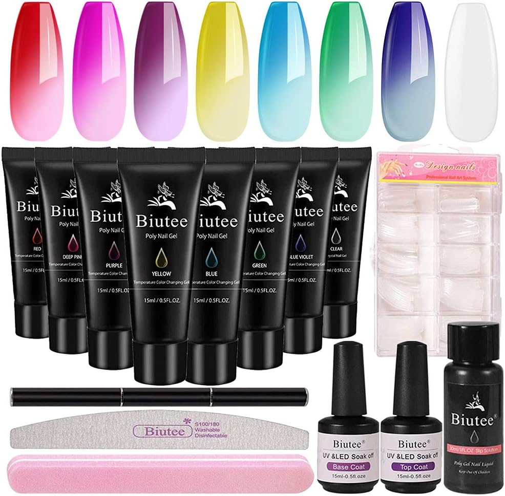 Biutee Temperature Color Changing Poly Nail Gel 8 Colors