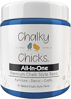 Chalky Chicks 8 Fl Oz Matte Denim (Navy Blue) Chalk Paint for Furniture Without Sanding - No Prep Furniture Paint No Sanding All in One for Crafts, Wood, Walls, Cabinet, Metal, Dresser, Farmhouse